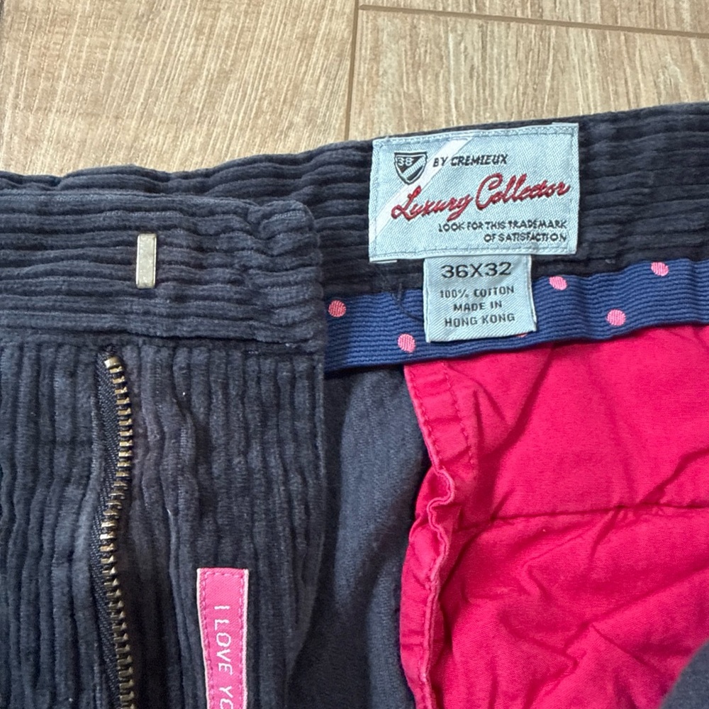 Vintage 90’s Y2K Navy Blue Corduroy Pants Mens 36x32 Rare! Luxury Collection